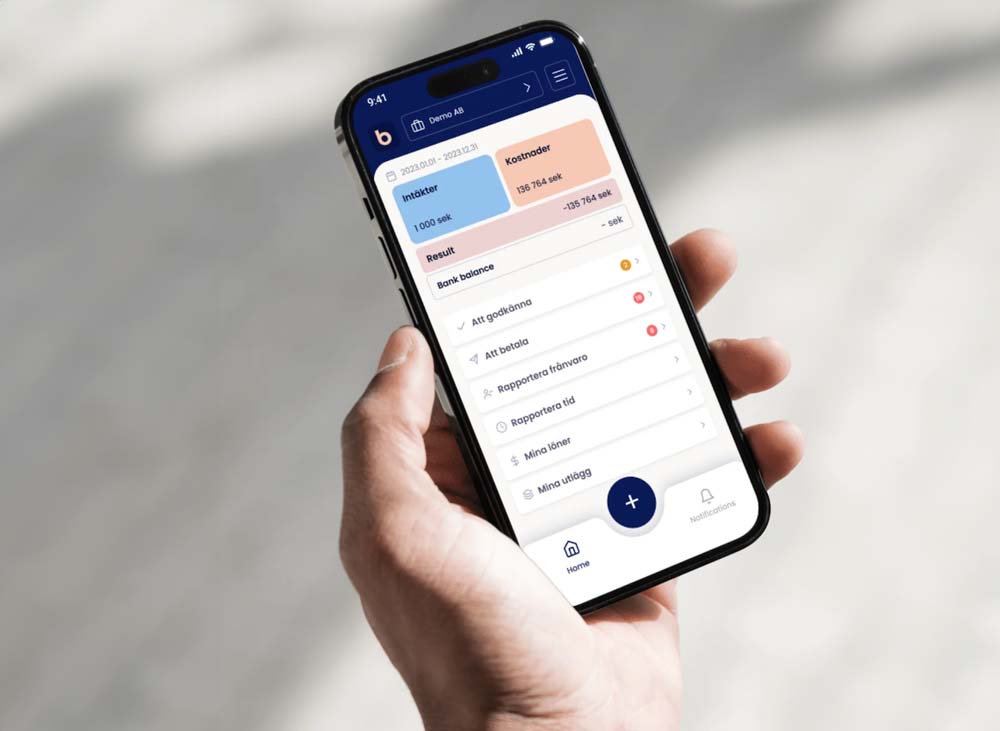 Bflows gränssnitt i en telefon